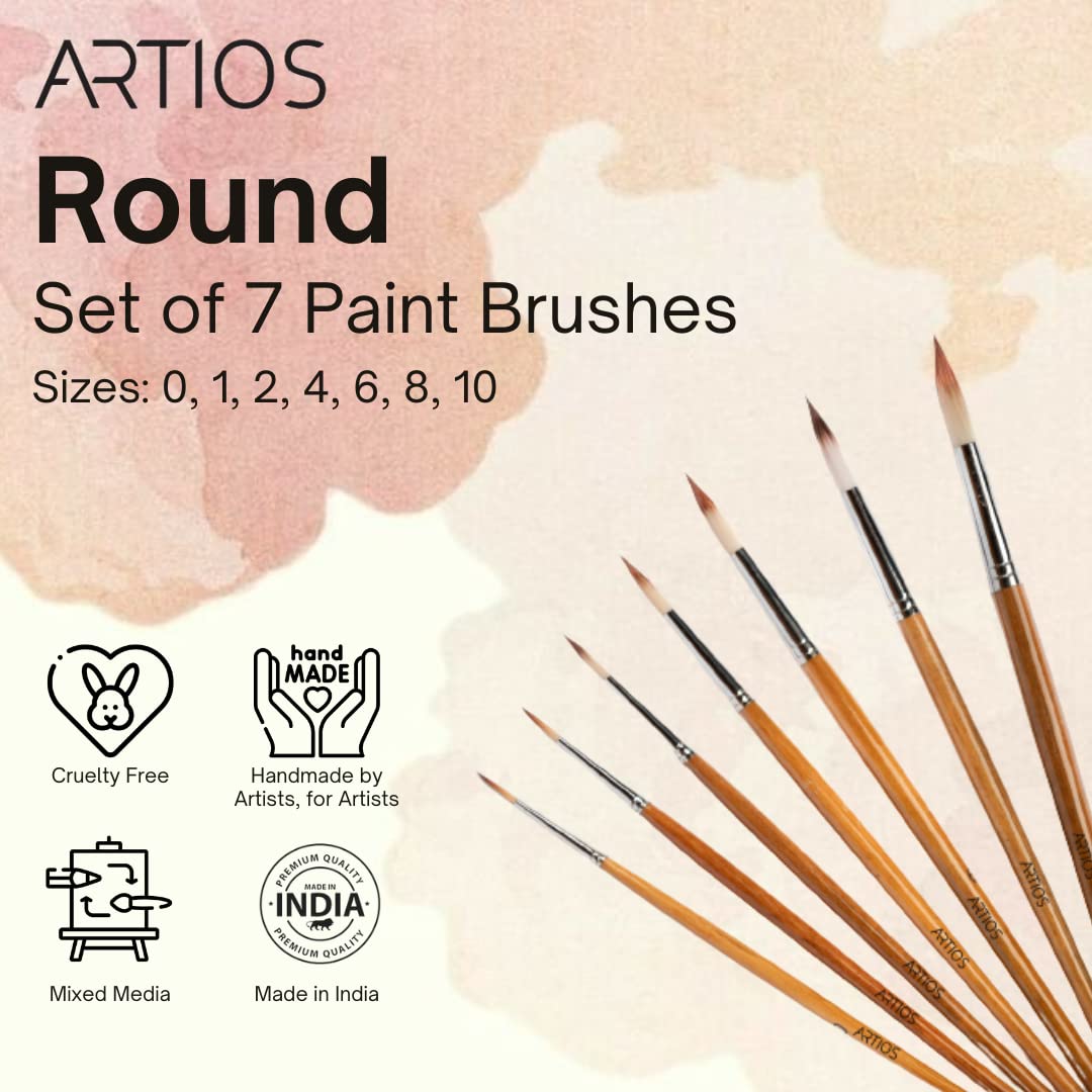 Round Set of 7 Paint Brushes
