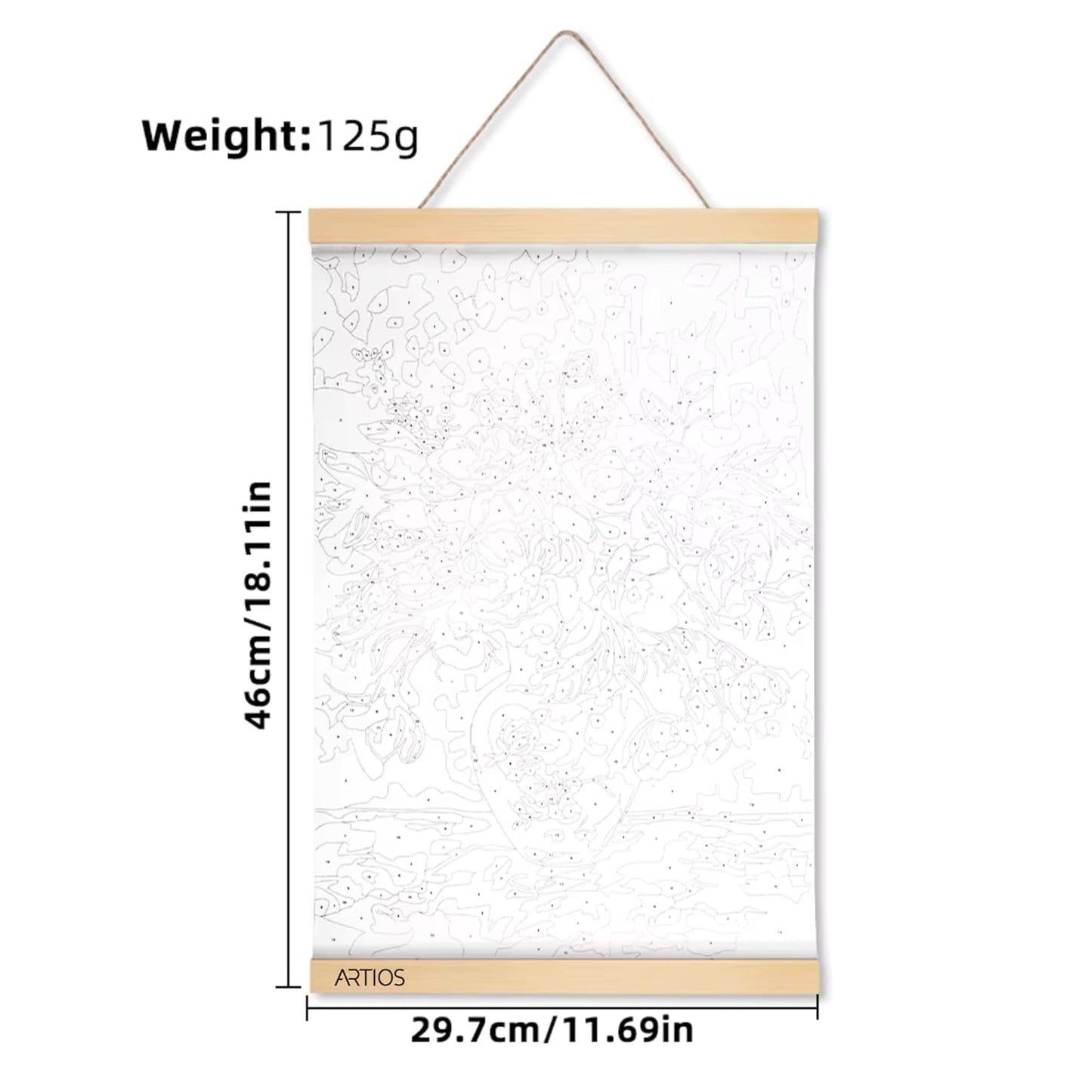 Paint by Numbers Kit for Adults - DIY Number Painting Kit (A3 Size - 29.7x42cm) with Hanging Pine Wood Frame | Premium Canvas Art Set with All Accessories Included | Paint with Numbers for Adults & Beginners