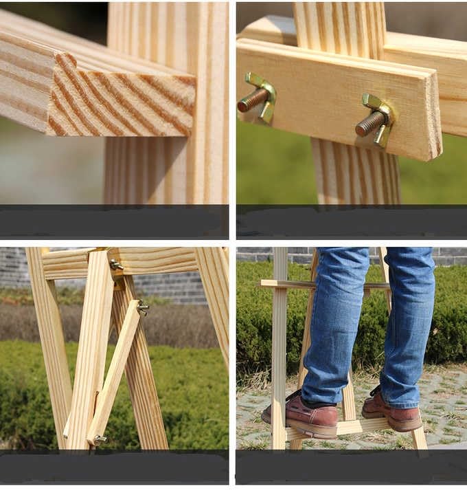 Premium Wooden Easel Stand for Canvas Painting - 5 Feet with Angle and Height Adjustment for Painting & Display | Easel Stand for Artists, Photos, Card, Wedding Decoration