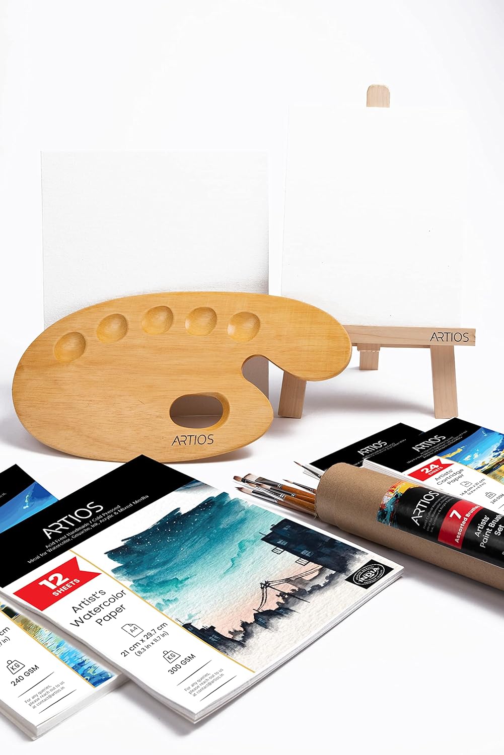 Painting Kit for Artists - 108 Pcs Painting Set for Adults and Kids with Professional Paint Brush Set, Acrylic Paints, Canvas Boards, Easels & Wooden Palette