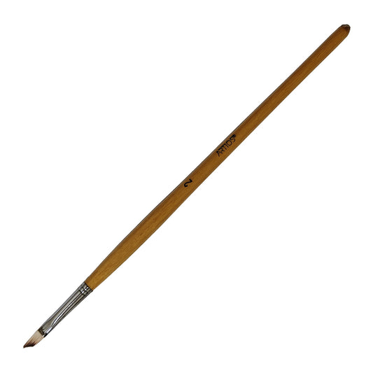 ARTIOS Angular Paint Brush Size 2 - single brush, natural wooden handle, on white background