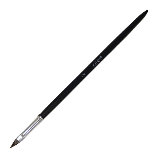 ARTIOS Cat's Tongue Brush Size 2 - single brush, matte black handle, on white background