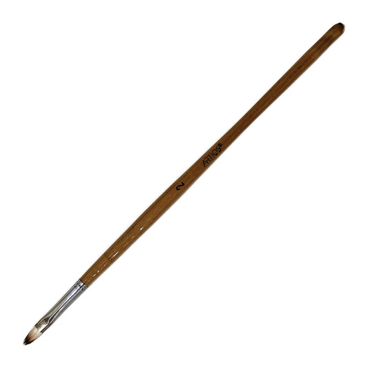 ARTIOS Filbert Paint Brush Size 2 - single brush, natural wooden handle, on white background