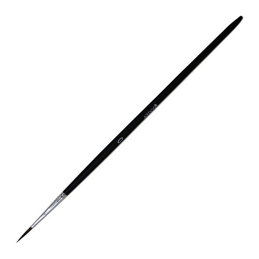 ARTIOS Round Paint Brush Size 0 - single brush, matte black handle, on white background