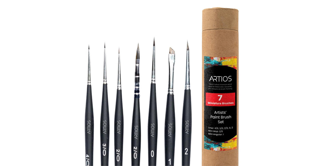 ARTIOS miniature detail brush set of 7 for fine detail painting