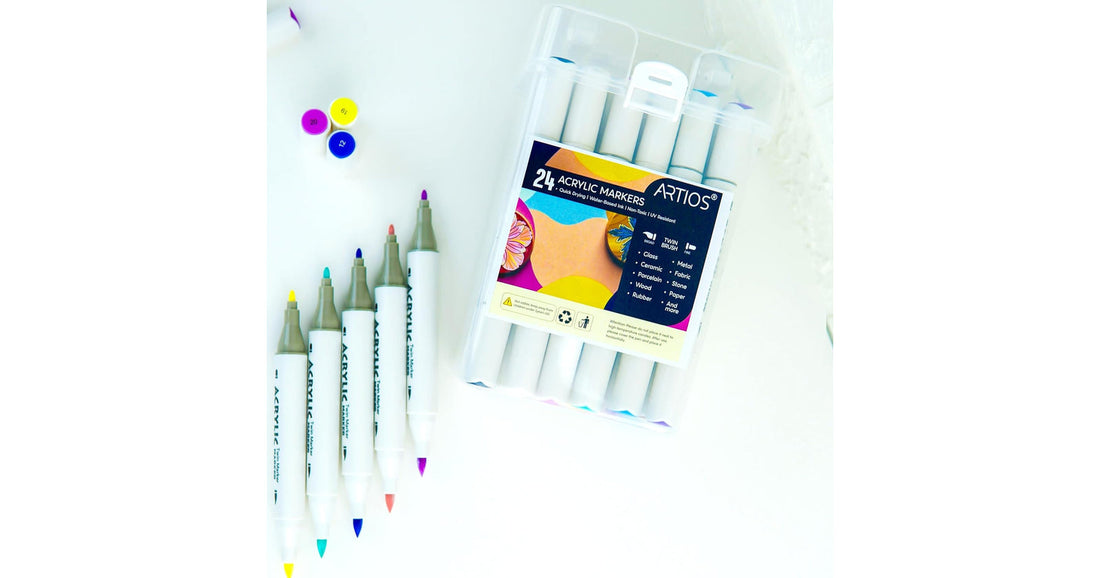 ARTIOS acrylic marker set with 24 dual-tip markers