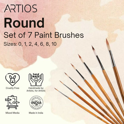 Round Set of 7 Paint Brushes