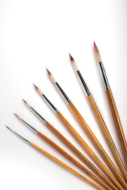 Round Set of 7 Paint Brushes