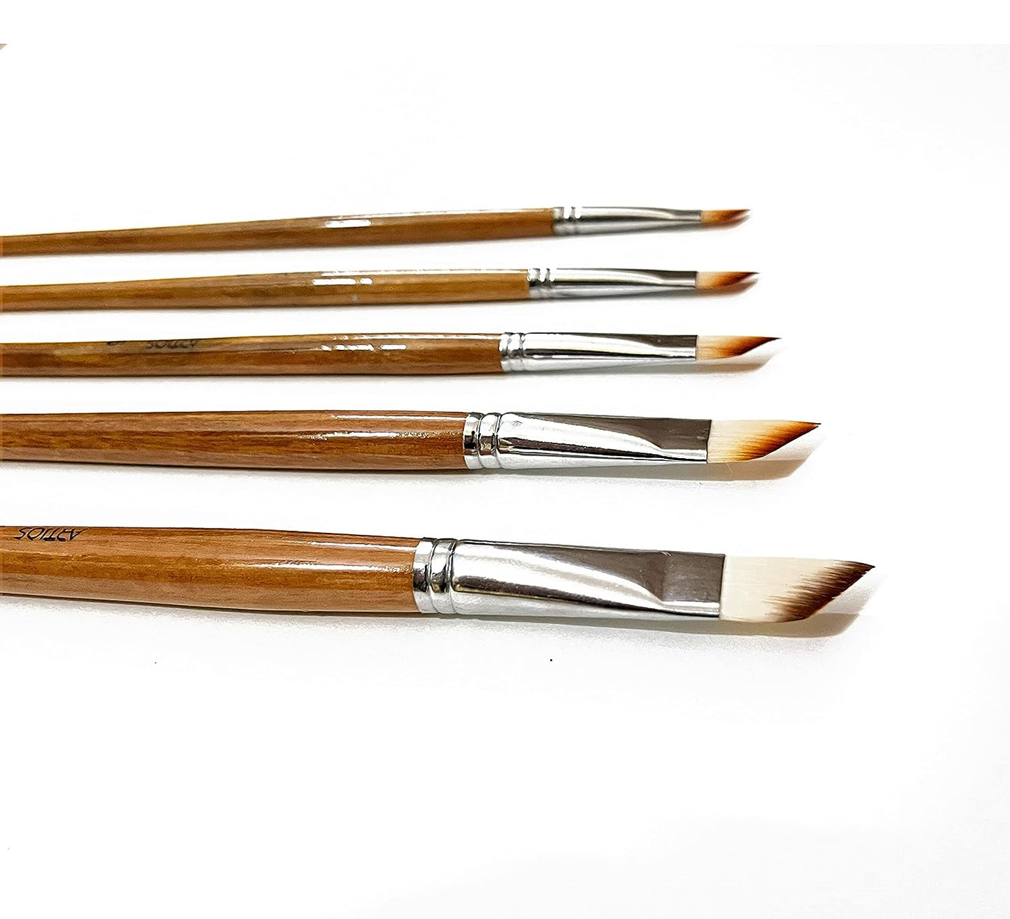 Angular Paint Brush Set of 5 Brushes