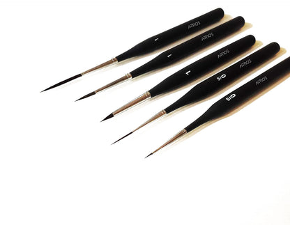 Miniature Liner Set of 5 Paint Brushes