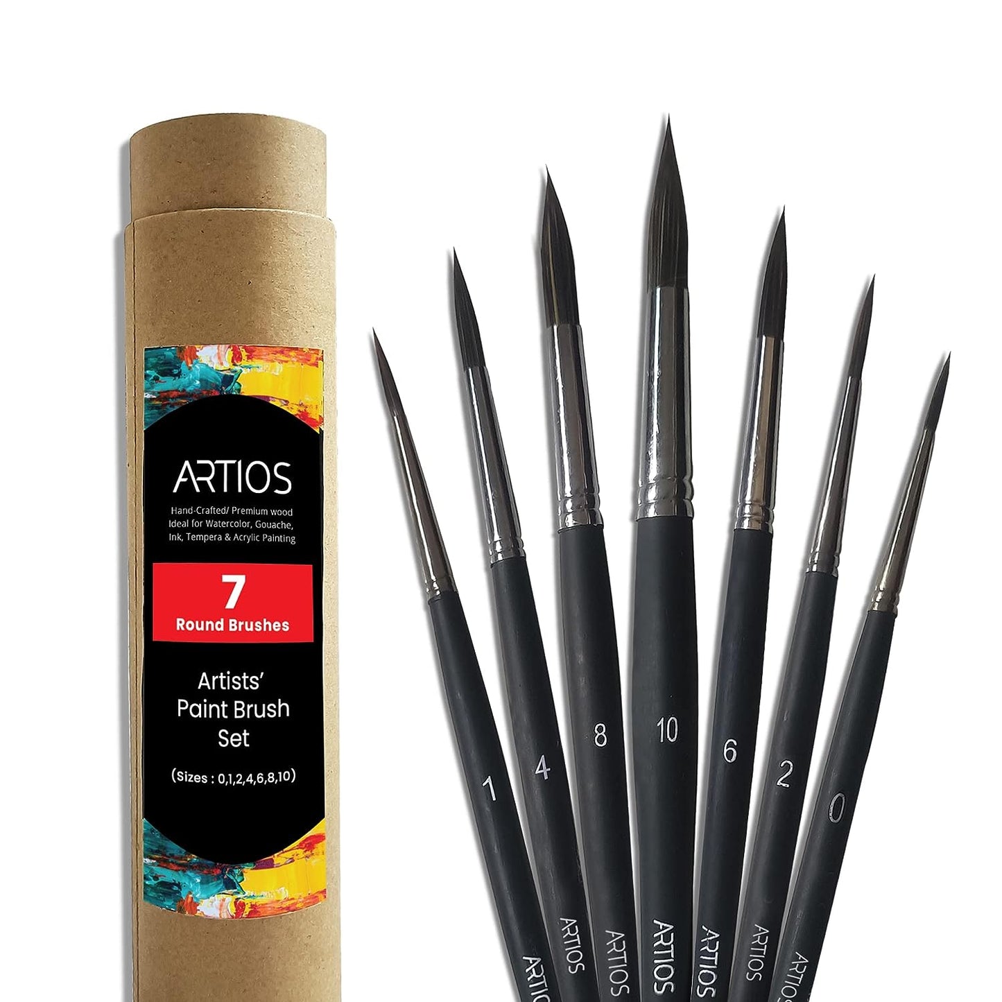 Round Set of 7 Paint Brushes