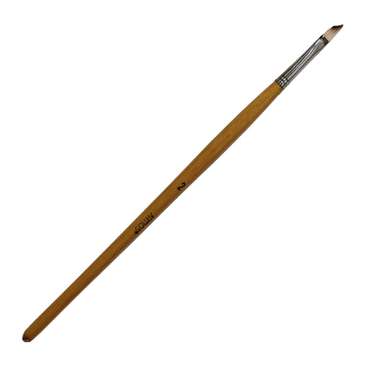 ARTIOS Angular Paint Brush Size 2 - single brush, natural wooden handle, on white background