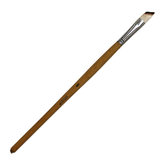 ARTIOS Angular Paint Brush Size 6 - single brush, natural wooden handle, on white background