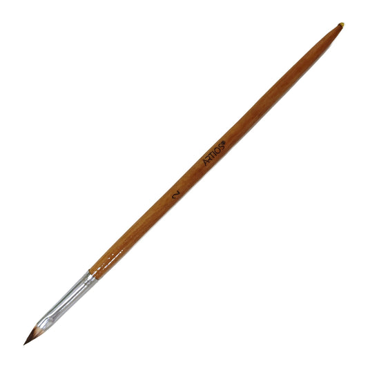 ARTIOS Cat's Tongue Brush Size 2 - single brush, natural wooden handle, on white background