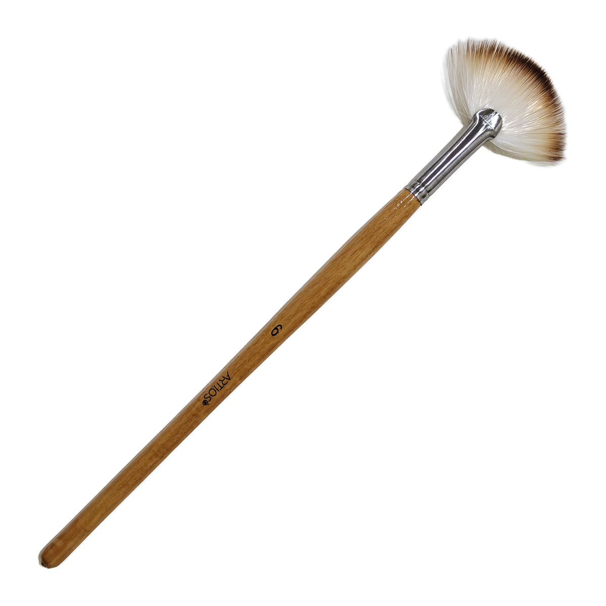 ARTIOS Fan Paint Brush Size 6 - single brush, natural wooden handle, on white background