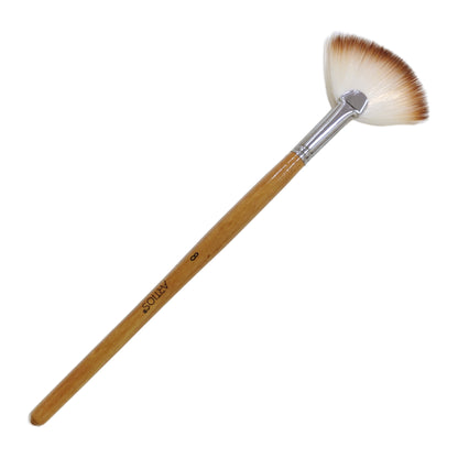 ARTIOS Fan Paint Brush Size 8 - single brush, natural wooden handle, on white background