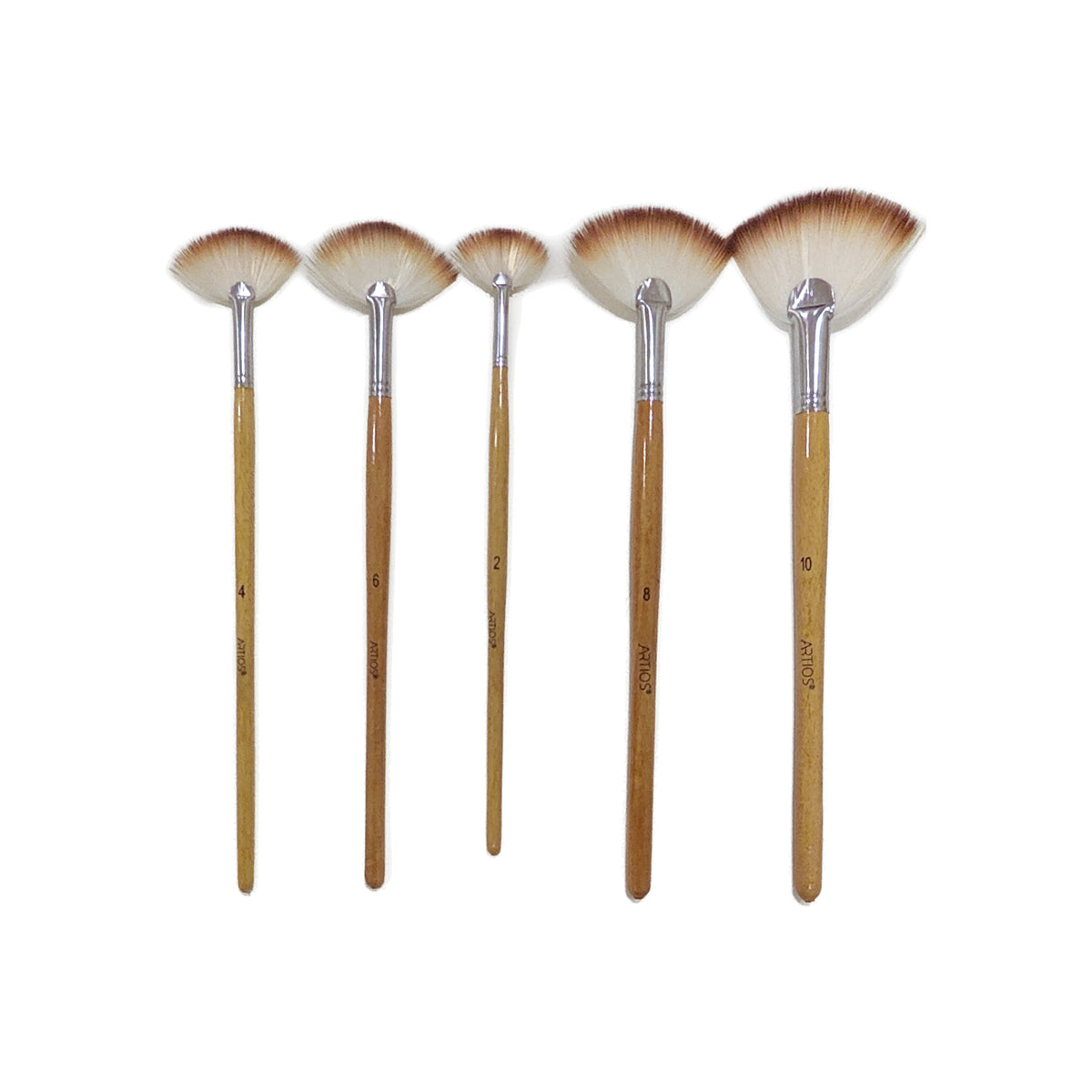 ARTIOS Fan Paint Brush range - sizes 2 to 10, wooden handles