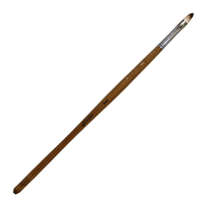 ARTIOS Filbert Paint Brush Size 2 - single brush, natural wooden handle, on white background