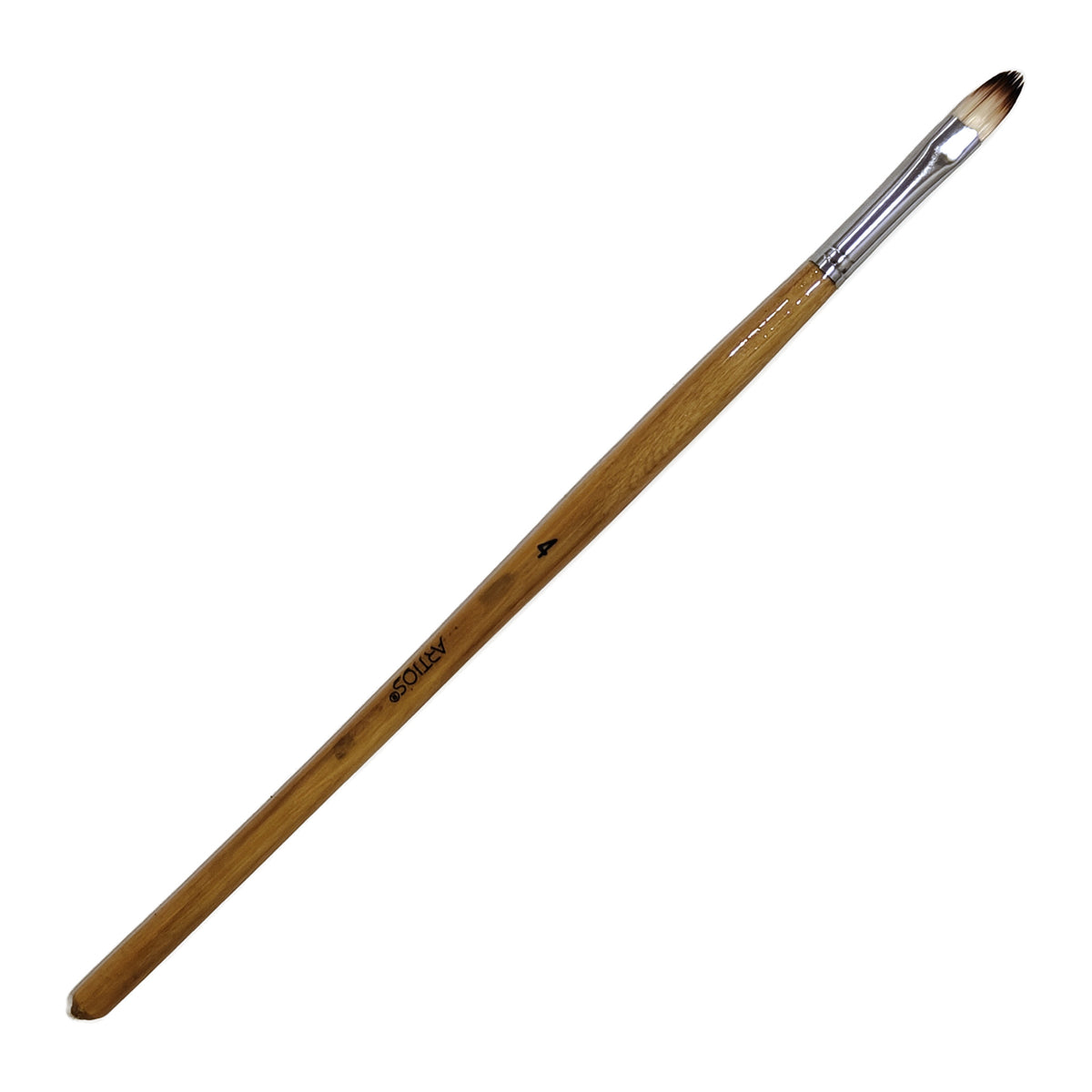 ARTIOS Filbert Paint Brush Size 4 - single brush, natural wooden handle, on white background