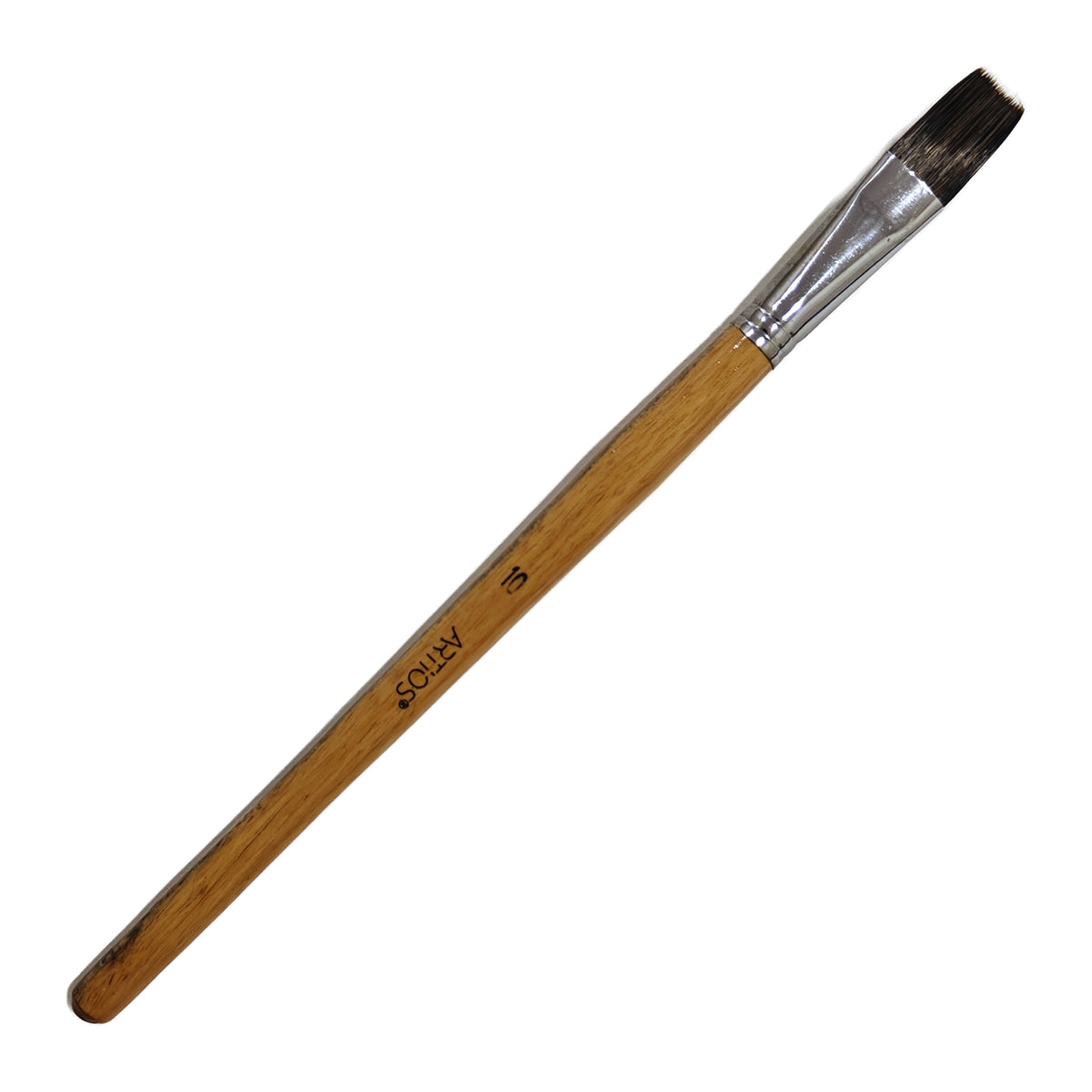 ARTIOS Flat Paint Brush Size 10 - single brush, natural wooden handle, on white background