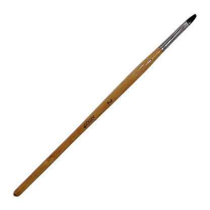 ARTIOS Flat Paint Brush Size 2 - single brush, natural wooden handle, on white background