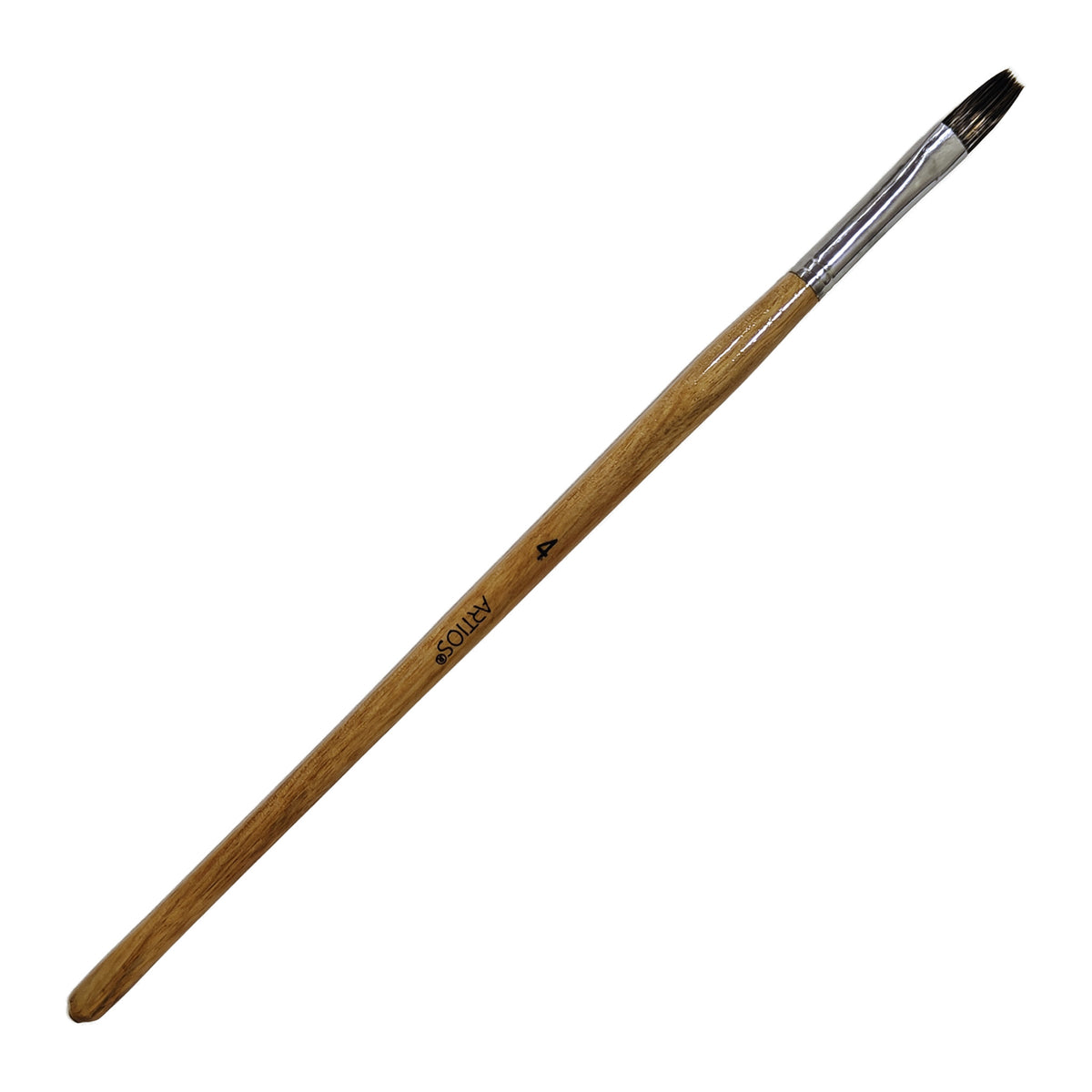 ARTIOS Flat Paint Brush Size 4 - single brush, natural wooden handle, on white background
