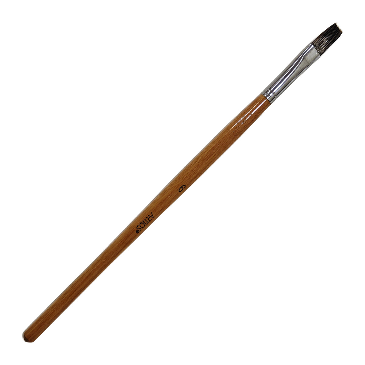 ARTIOS Flat Paint Brush Size 6 - single brush, natural wooden handle, on white background