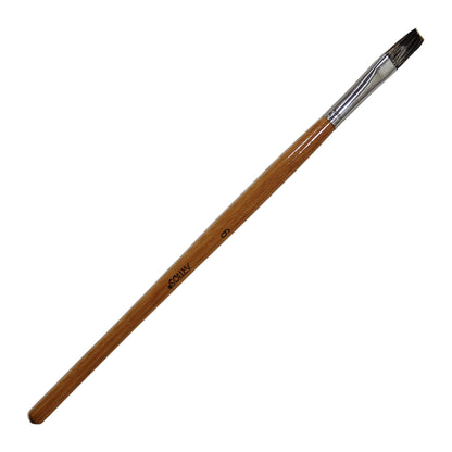 ARTIOS Flat Paint Brush Size 6 - single brush, natural wooden handle, on white background