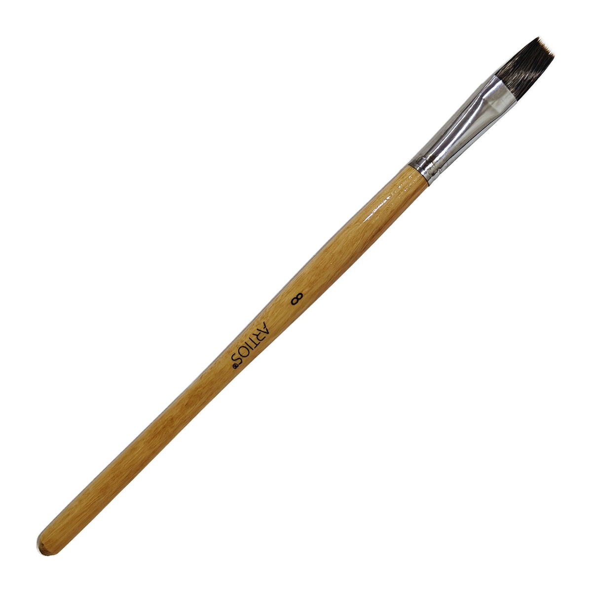 ARTIOS Flat Paint Brush Size 8 - single brush, natural wooden handle, on white background