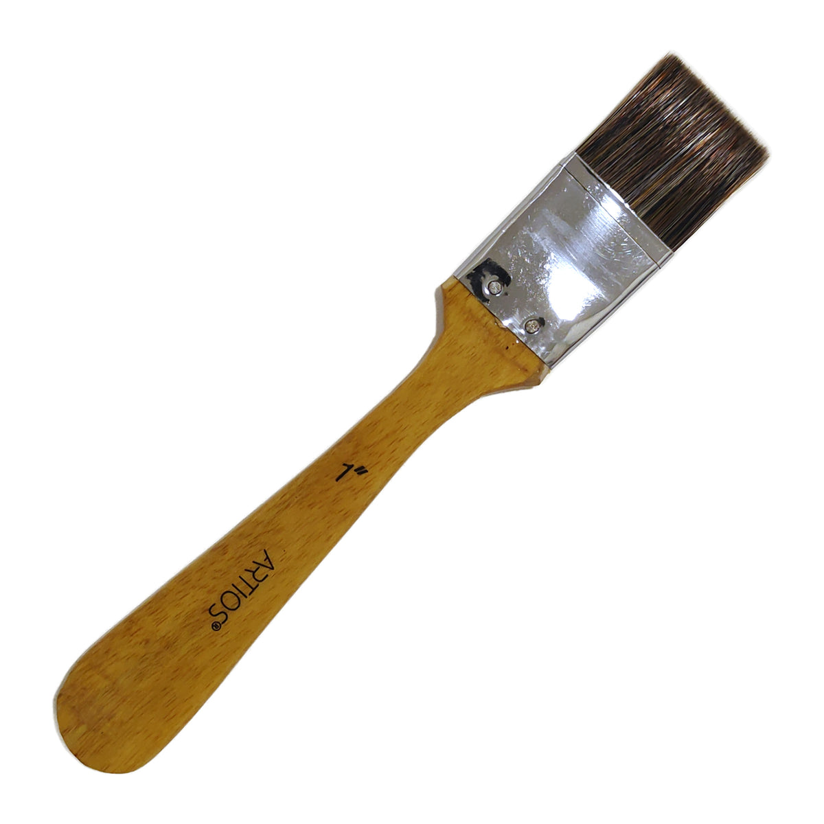 ARTIOS Flat Wash Paint Brush Size 1" - single brush, natural wooden handle, on white background
