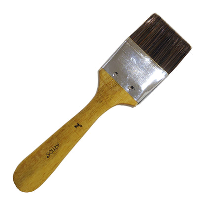 ARTIOS Flat Wash Paint Brush Size 2" - single brush, natural wooden handle, on white background