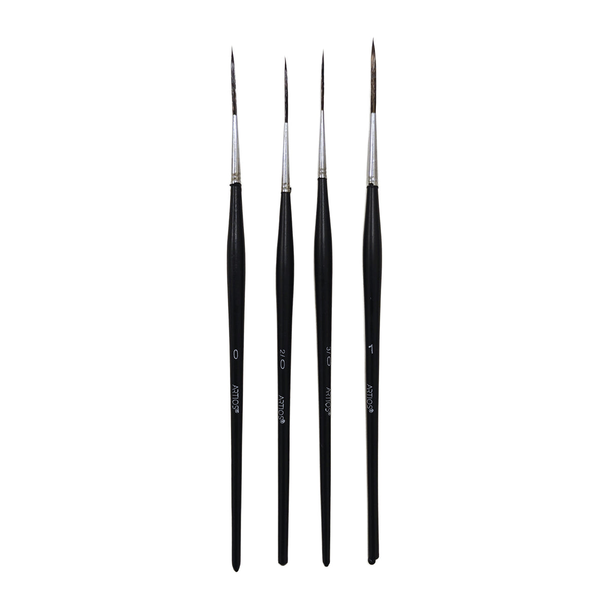 ARTIOS Liner Paint Brush range - matte black handles, sizes 3/0 to 1