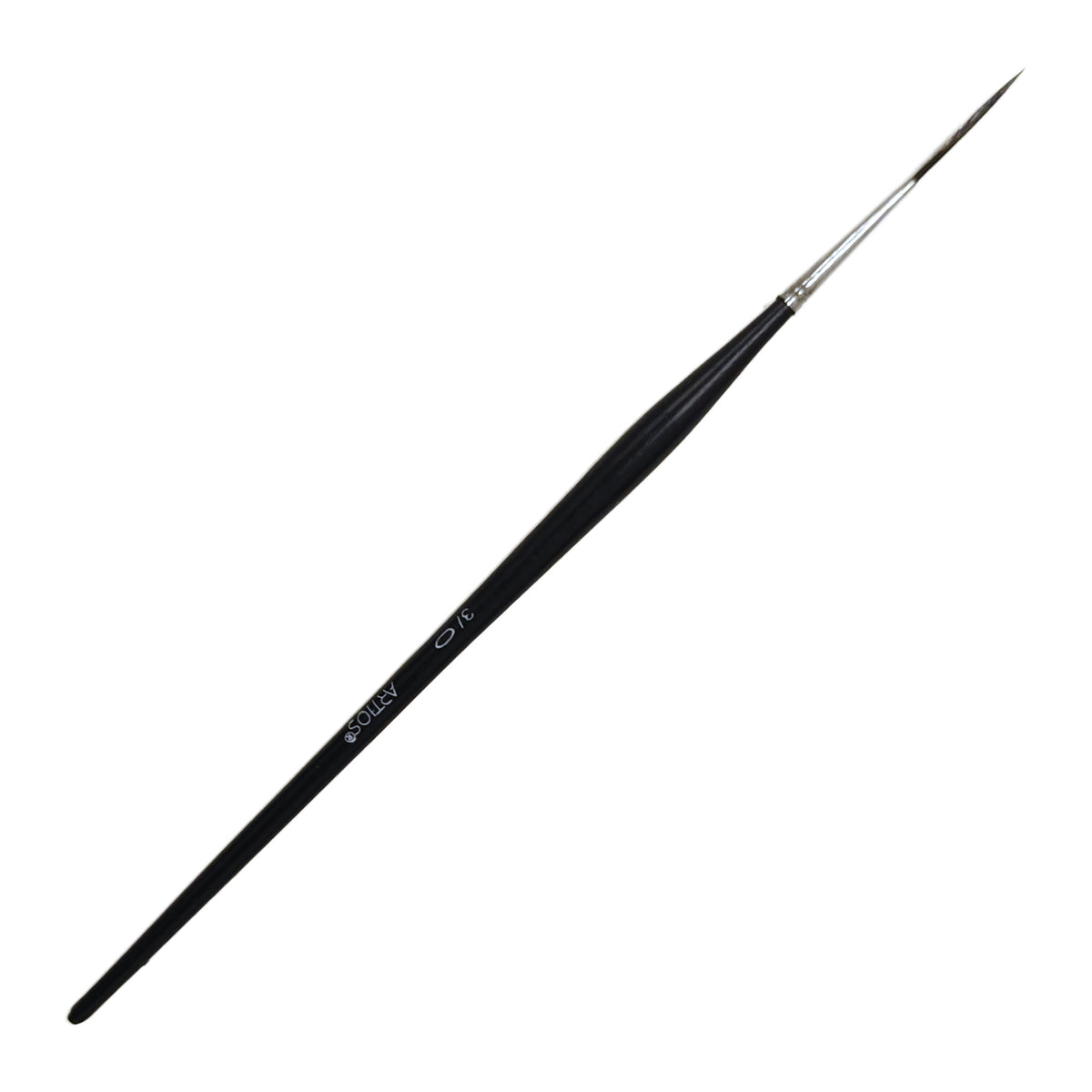 ARTIOS Liner Paint Brush Size 3/0 - single brush, matte black handle, on white background