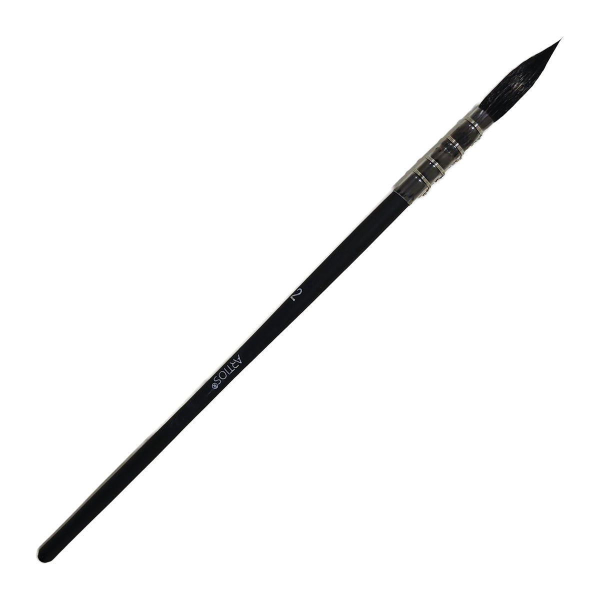 ARTIOS Mop Paint Brush Size 2 - single brush, matte black handle, on white background