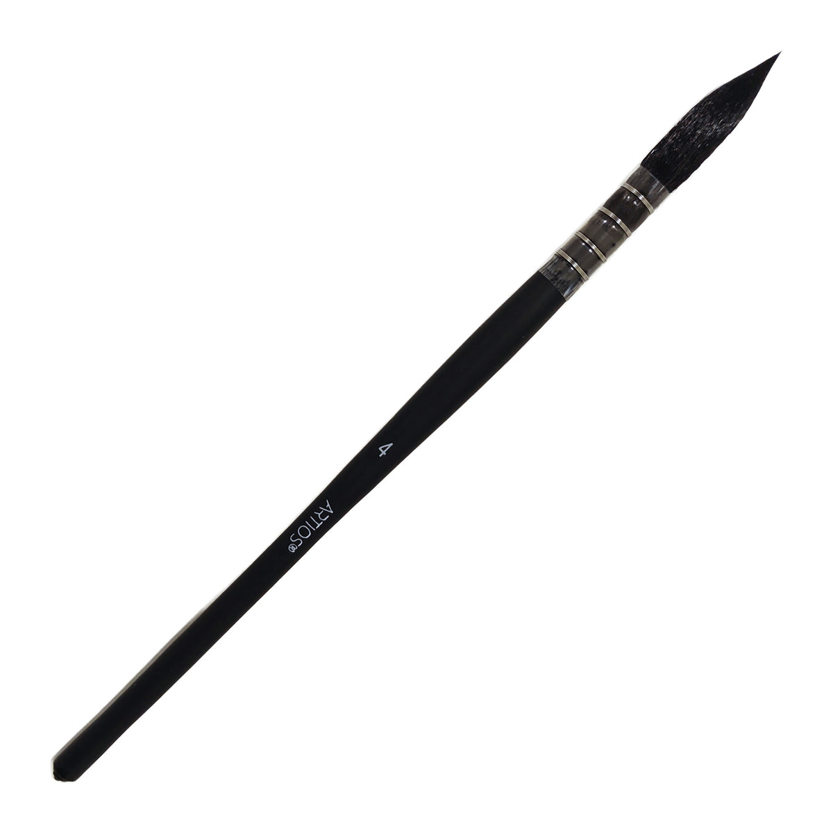 ARTIOS Mop Paint Brush Size 4 - single brush, matte black handle, on white background