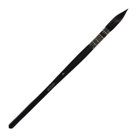 ARTIOS Mop Paint Brush Size 4 - single brush, matte black handle, on white background