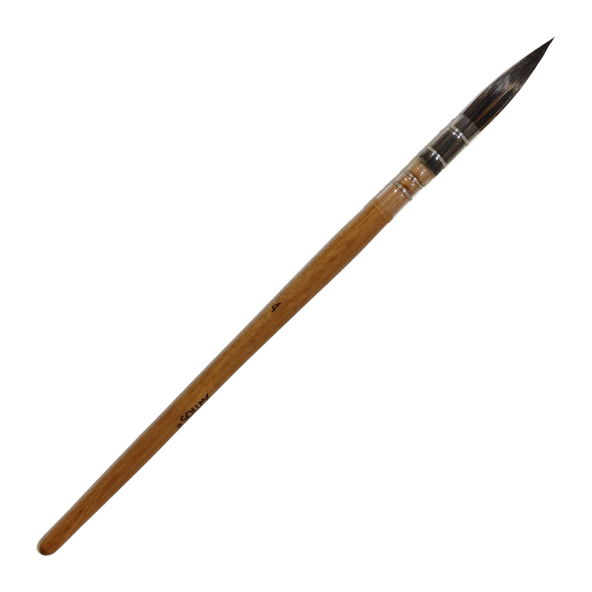 ARTIOS Mop Paint Brush Size 4 - single brush, natural wooden handle, on white background