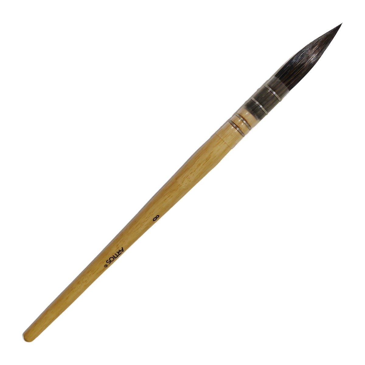 ARTIOS Mop Paint Brush Size 8 - single brush, natural wooden handle, on white background