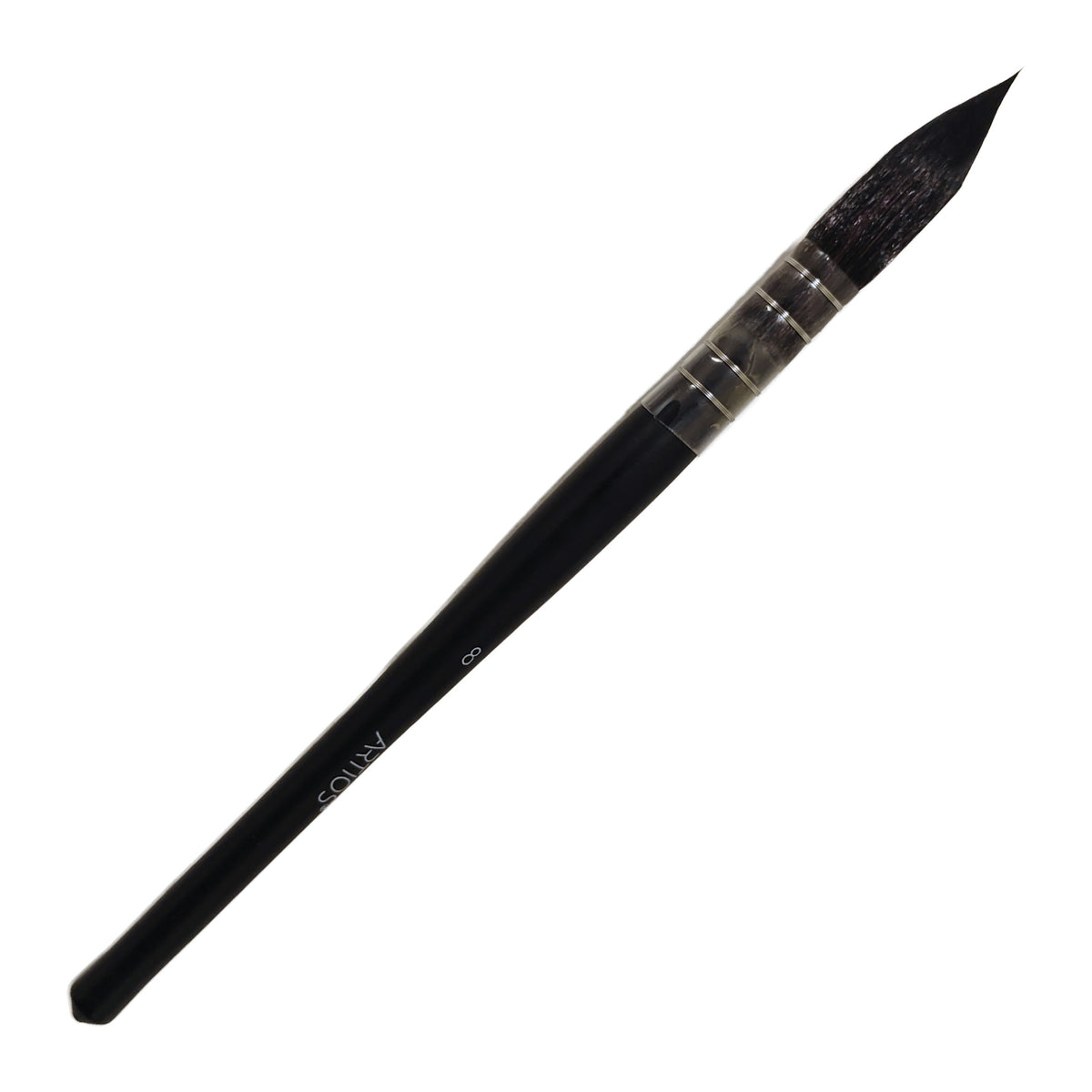 ARTIOS Mop Paint Brush Size 8 - large mop, matte black handle, on white background
