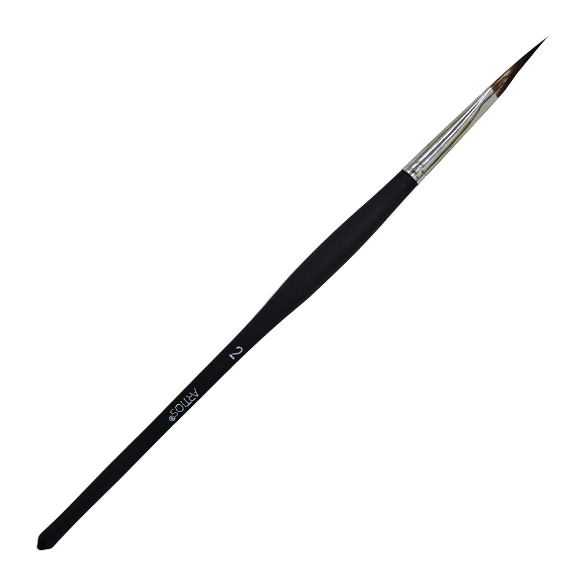 ARTIOS Petal Paint Brush Size 2 - single brush, matte black handle, on white background