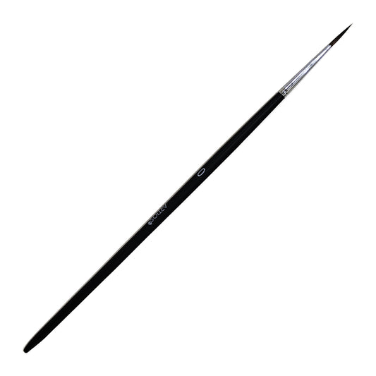 ARTIOS Round Paint Brush Size 0 - single brush, matte black handle, on white background