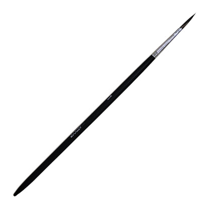 ARTIOS Round Paint Brush Size 1 - single brush, matte black handle, on white background