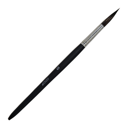 ARTIOS Round Paint Brush Size 10 - single brush, matte black handle, on white background
