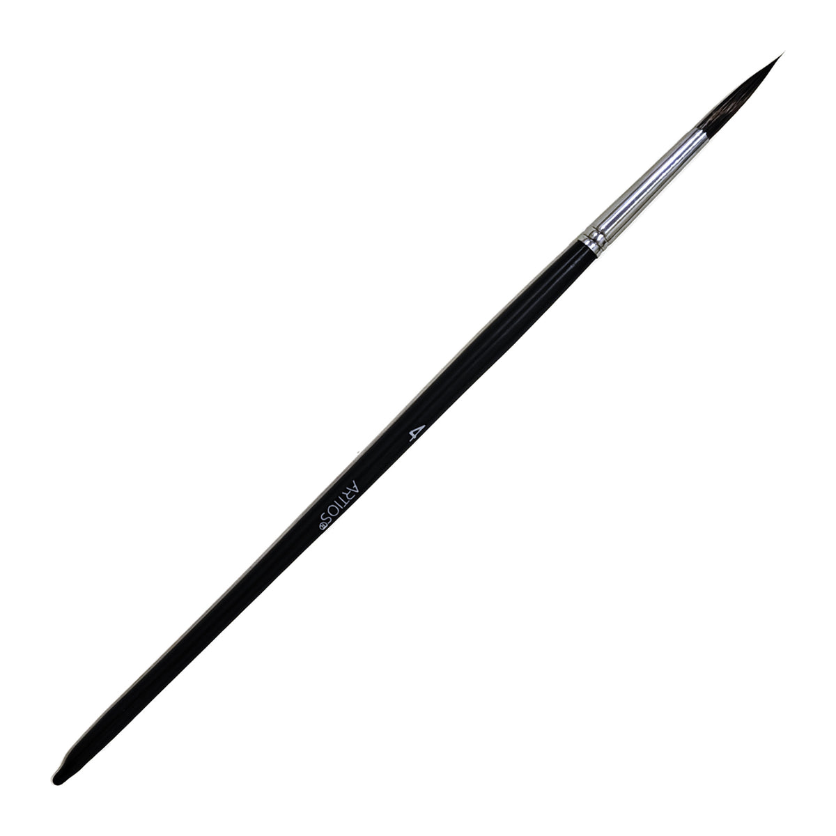 ARTIOS Round Paint Brush Size 4 - single brush, matte black handle, on white background