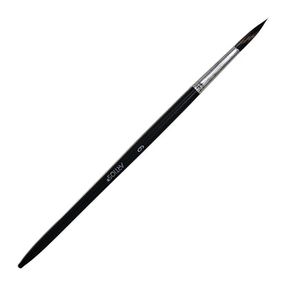 ARTIOS Round Paint Brush Size 6 - single brush, matte black handle, on white background