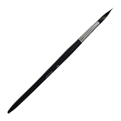 ARTIOS Round Paint Brush Size 8 - single brush, matte black handle, on white background