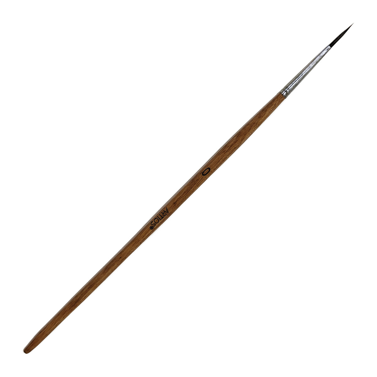 ARTIOS Round Paint Brush Size 0 - single brush, natural wooden handle, on white background