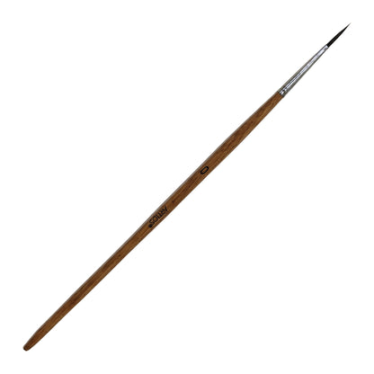 ARTIOS Round Paint Brush Size 0 - single brush, natural wooden handle, on white background