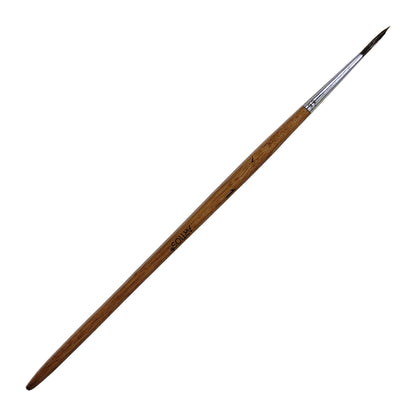 ARTIOS Round Paint Brush Size 1 - single brush, natural wooden handle, on white background