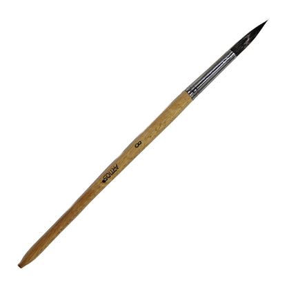 ARTIOS Round Paint Brush Size 8 - single brush, natural wooden handle, on white background